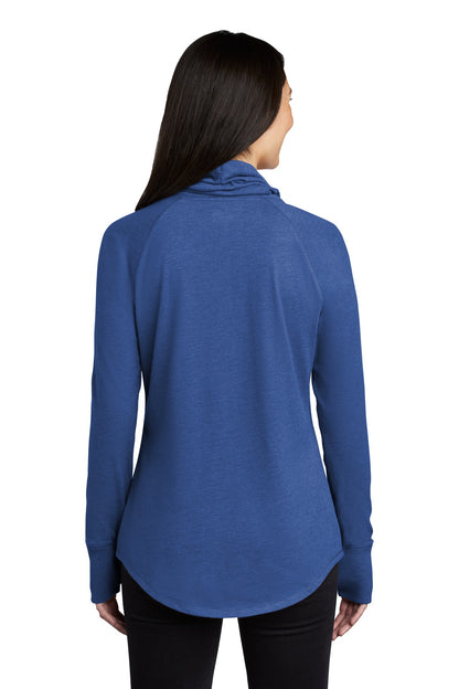 Custom Embroidered New Era  Women's Sueded Cotton Blend Cowl Tee LNEA123,Royal Heather
