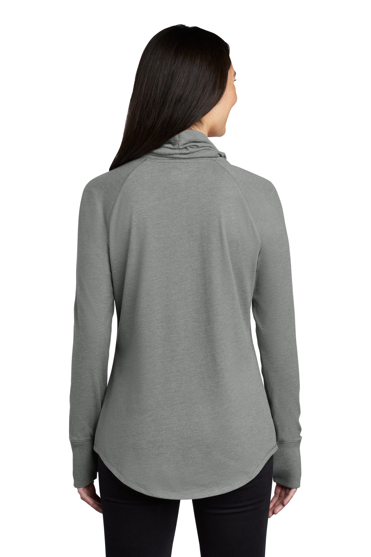 Custom Embroidered New Era  Women's Sueded Cotton Blend Cowl Tee LNEA123,Shadow Grey Heather