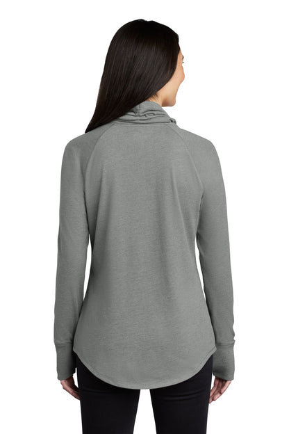 Custom Embroidered New Era  Women's Sueded Cotton Blend Cowl Tee LNEA123,Shadow Grey Heather