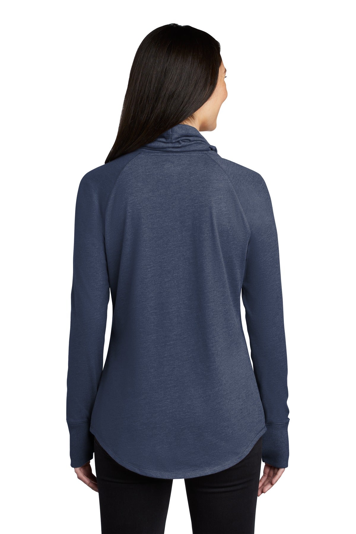 Custom Embroidered New Era  Women's Sueded Cotton Blend Cowl Tee LNEA123,True Navy Heather