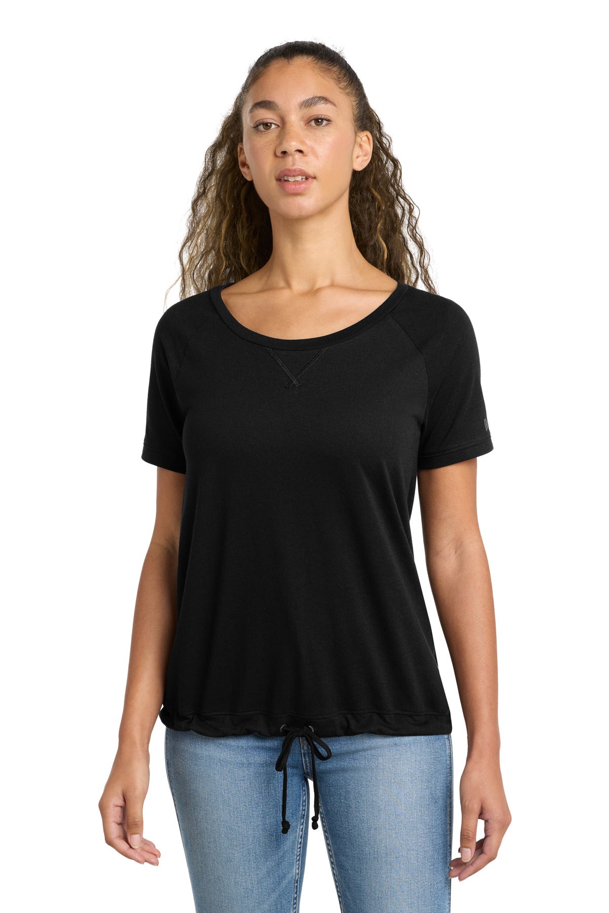 Custom Embroidered New Era T-Shirts  in Black Solid