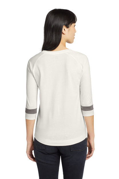 Custom Embroidered New Era  Women's Tri-Blend 3/4-Sleeve Tee LNEA136,Fan White Solid/ Shadow Grey