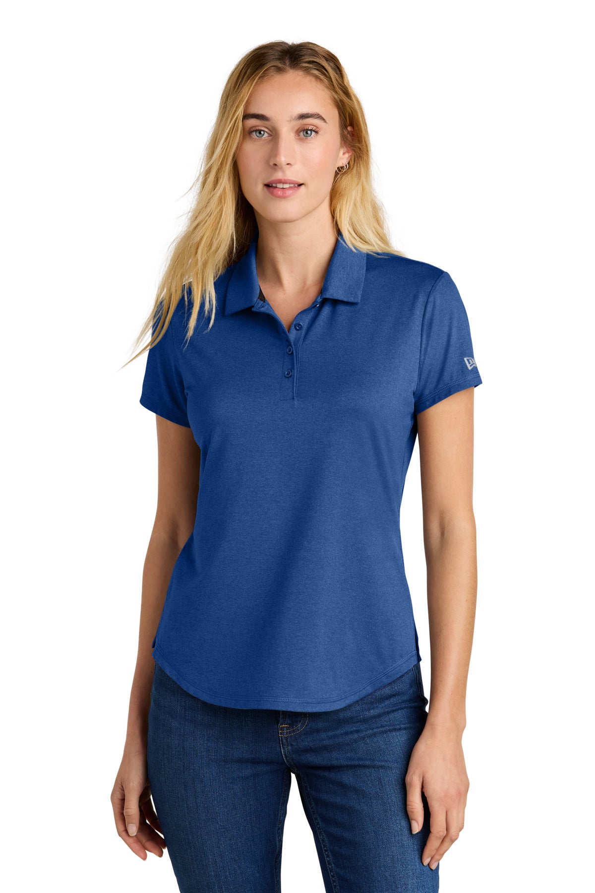 Custom Embroidered New Era Polos/Knits in Royal Heather