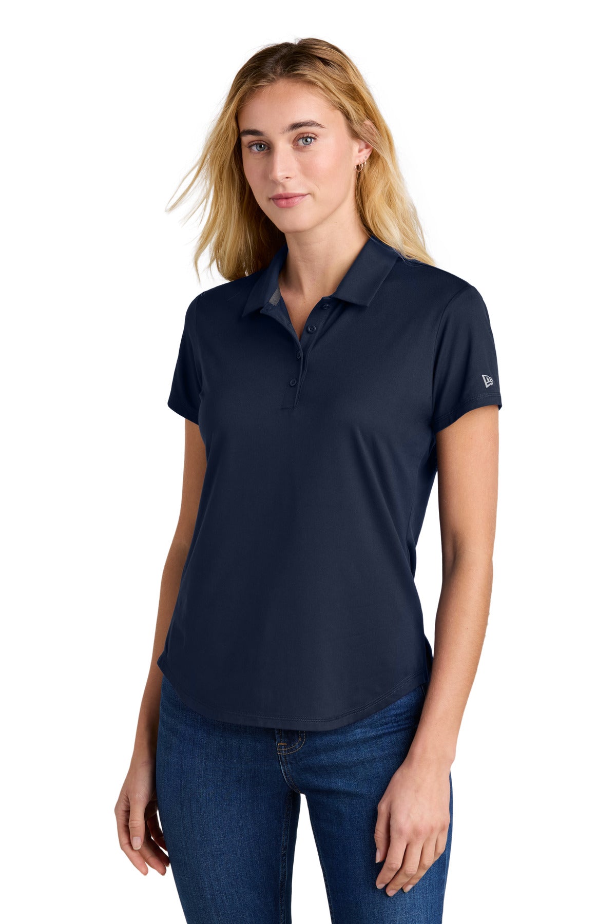 Custom Embroidered New Era Polos/Knits in True Navy