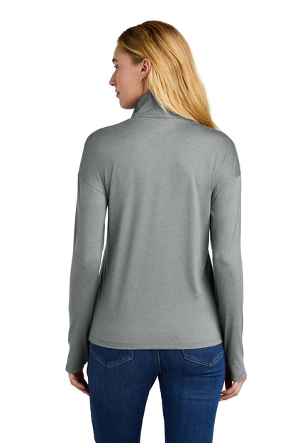 Custom Embroidered New Era Women's Power 1/2-Zip LNEA228,Shadow Grey Heather