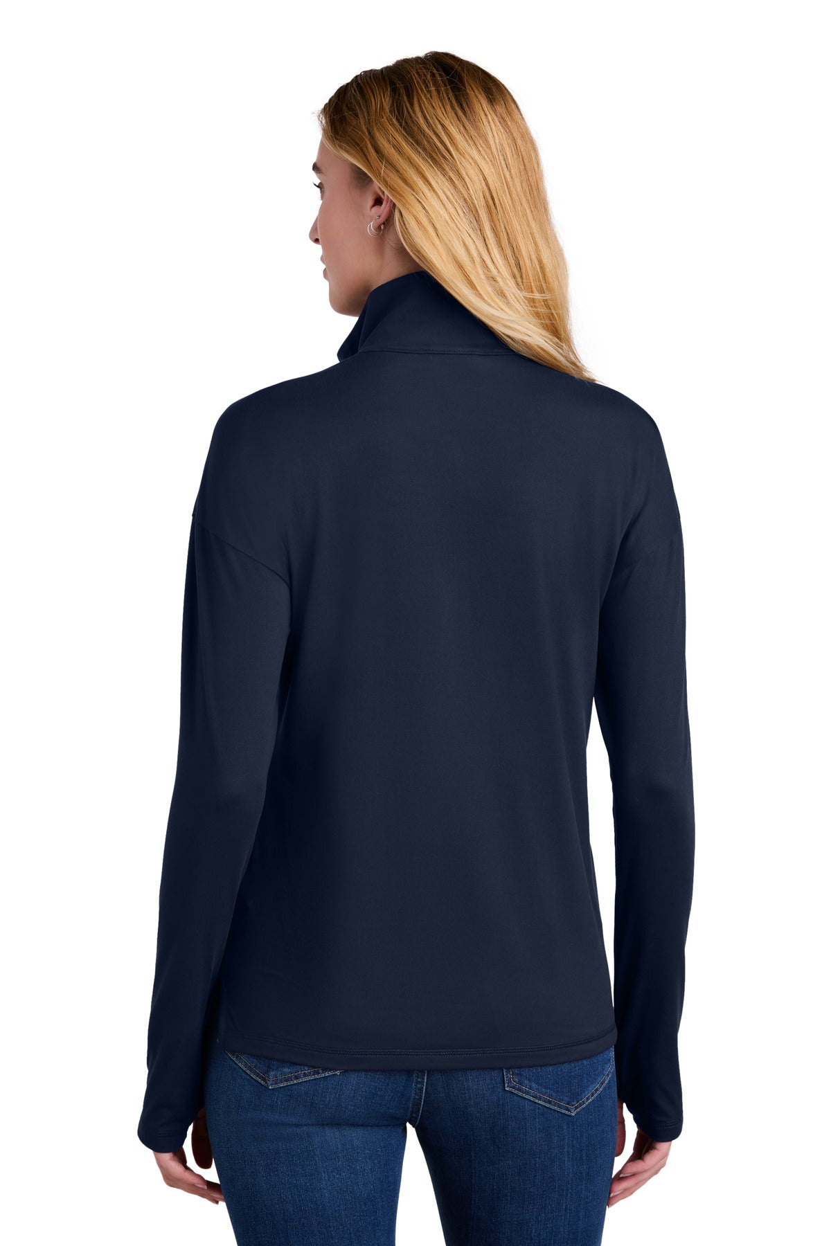 Custom Embroidered New Era Women's Power 1/2-Zip LNEA228,True Navy