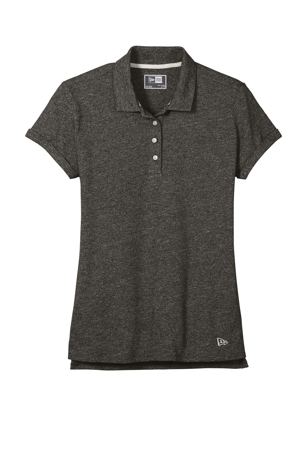Custom Embroidered New Era Polos/Knits in Black Twist