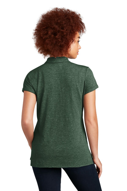 Custom Embroidered New Era  Women's Slub Twist Polo LNEA301,Dark Green Twist