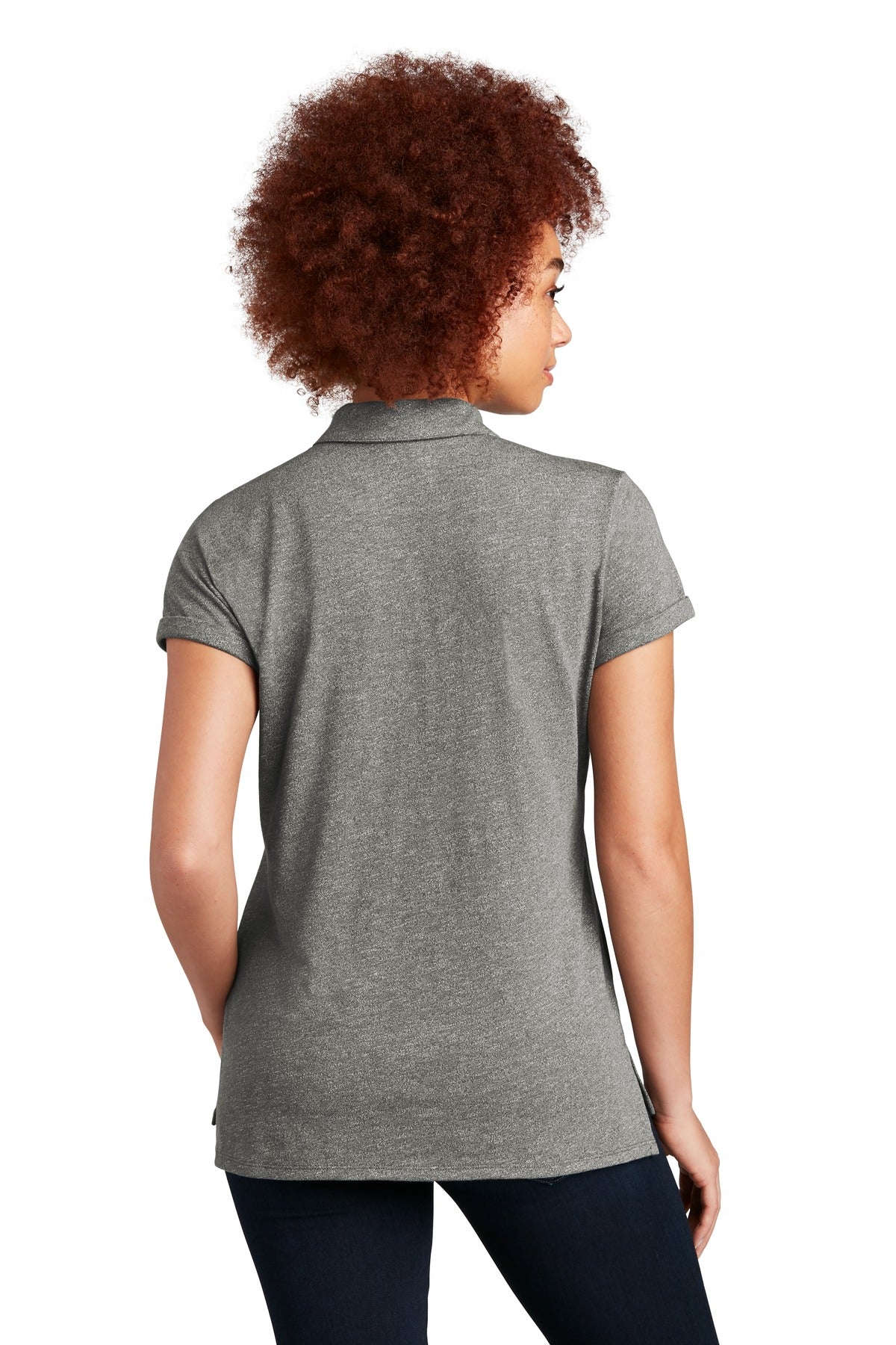 Custom Embroidered New Era  Women's Slub Twist Polo LNEA301,Shadow Grey Twist