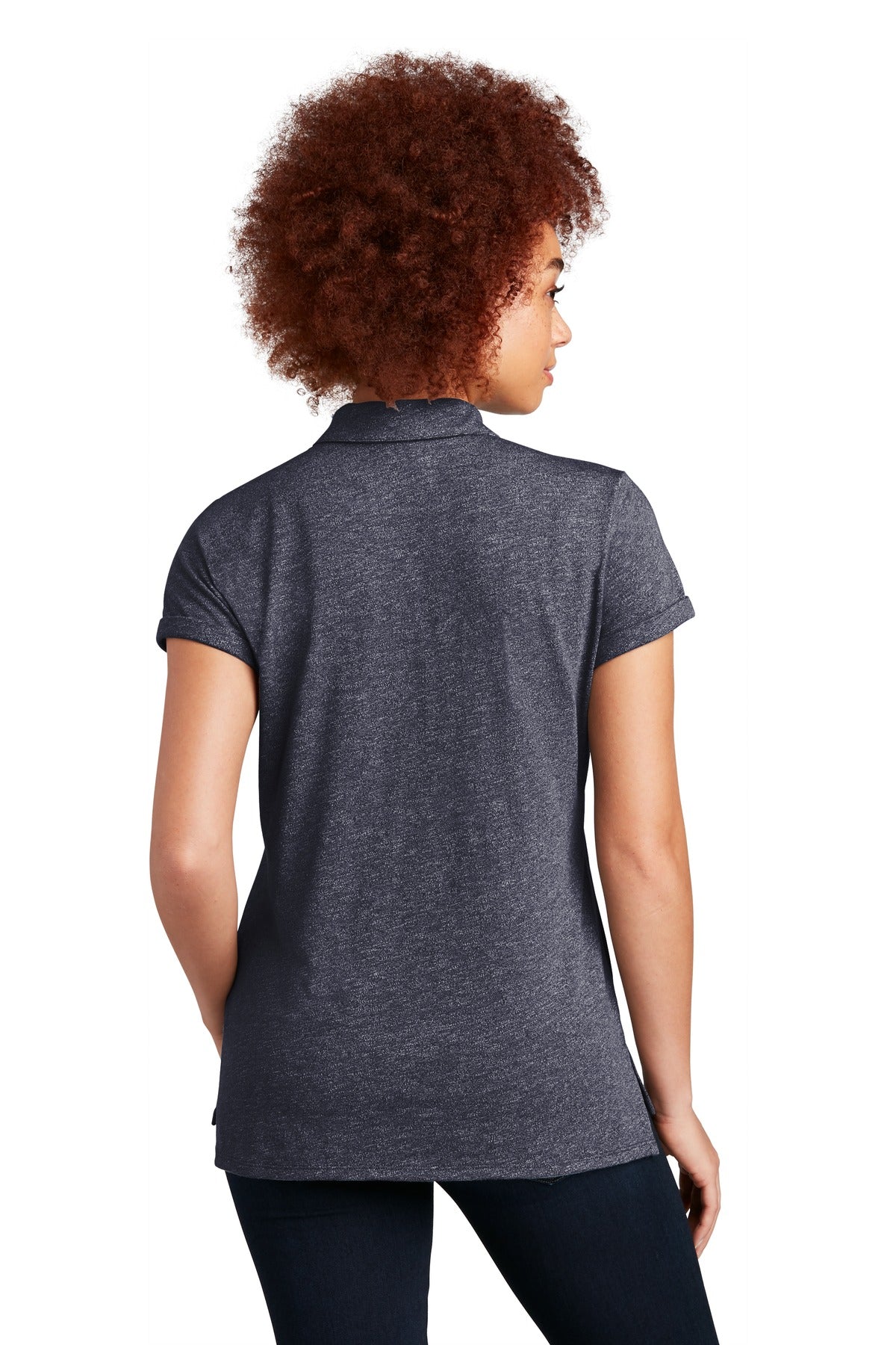 Custom Embroidered New Era  Women's Slub Twist Polo LNEA301,True Navy Twist