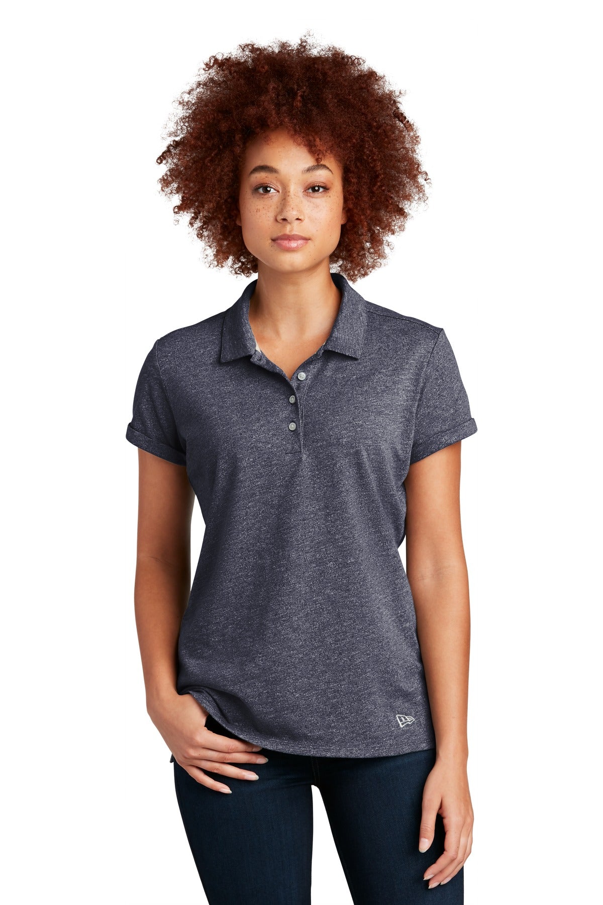Custom Embroidered New Era Polos/Knits in True Navy Twist