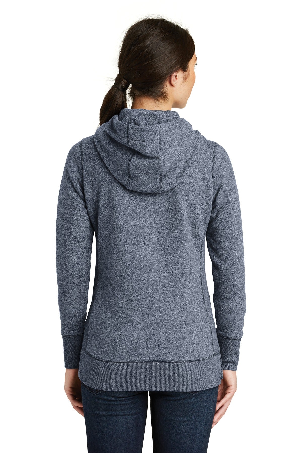 Custom Embroidered New Era  Women's French Terry Full-Zip Hoodie. LNEA502,True Navy Twist
