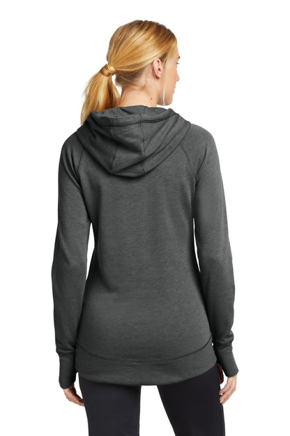 Custom Embroidered New Era  Women's Tri-Blend Fleece Pullover Hoodie. LNEA510,Black Heather