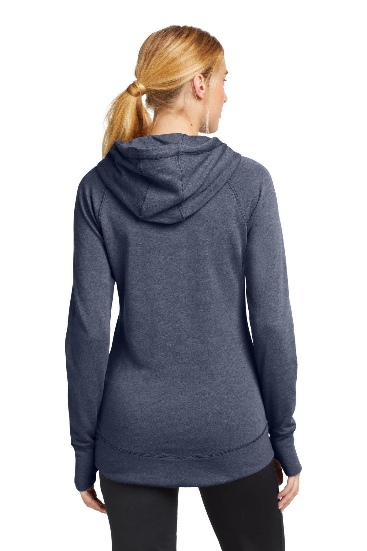 Custom Embroidered New Era  Women's Tri-Blend Fleece Pullover Hoodie. LNEA510,True Navy Heather