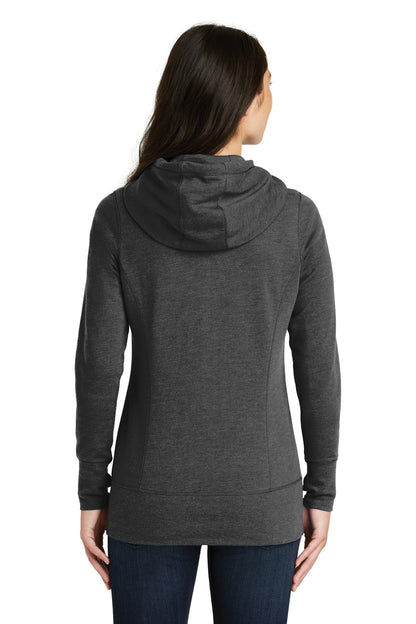 Custom Embroidered New Era  Women's Tri-Blend Fleece Full-Zip Hoodie. LNEA511,Black Heather