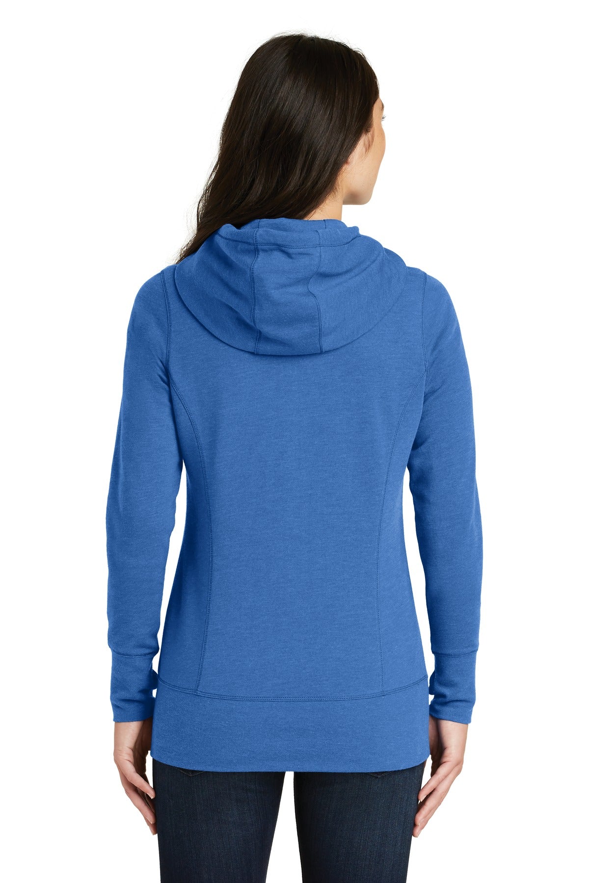 Custom Embroidered New Era  Women's Tri-Blend Fleece Full-Zip Hoodie. LNEA511,Royal Heather