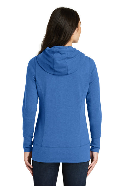 Custom Embroidered New Era  Women's Tri-Blend Fleece Full-Zip Hoodie. LNEA511,Royal Heather
