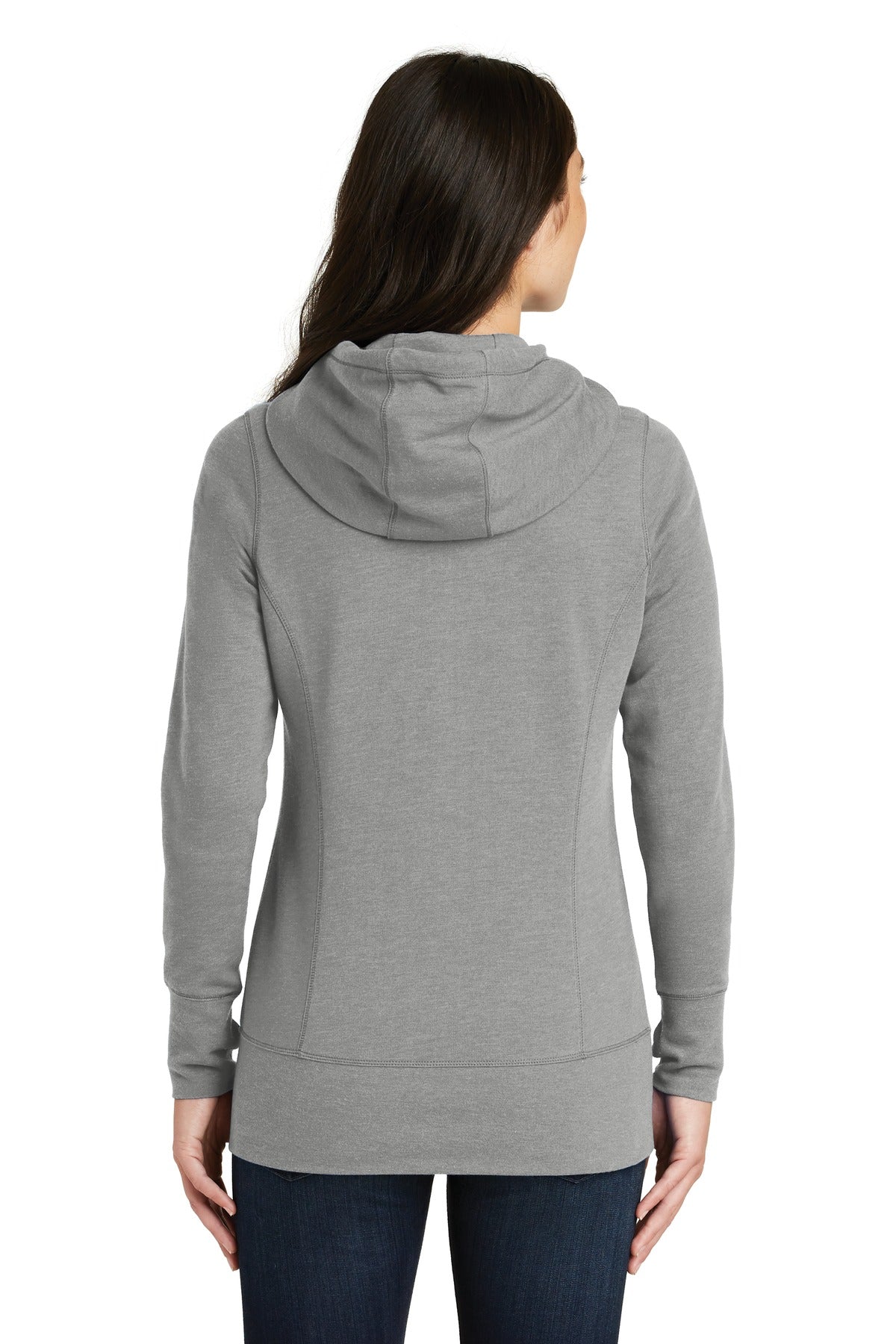 Custom Embroidered New Era  Women's Tri-Blend Fleece Full-Zip Hoodie. LNEA511,Shadow Grey Heather