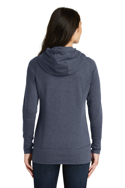 Custom Embroidered New Era  Women's Tri-Blend Fleece Full-Zip Hoodie. LNEA511,True Navy Heather