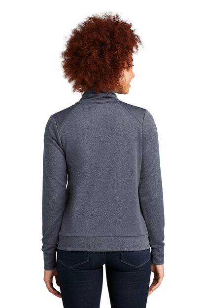 Custom Embroidered New Era Women's Performance Terry Full-Zip Cowl LNEA530,True Navy Heather