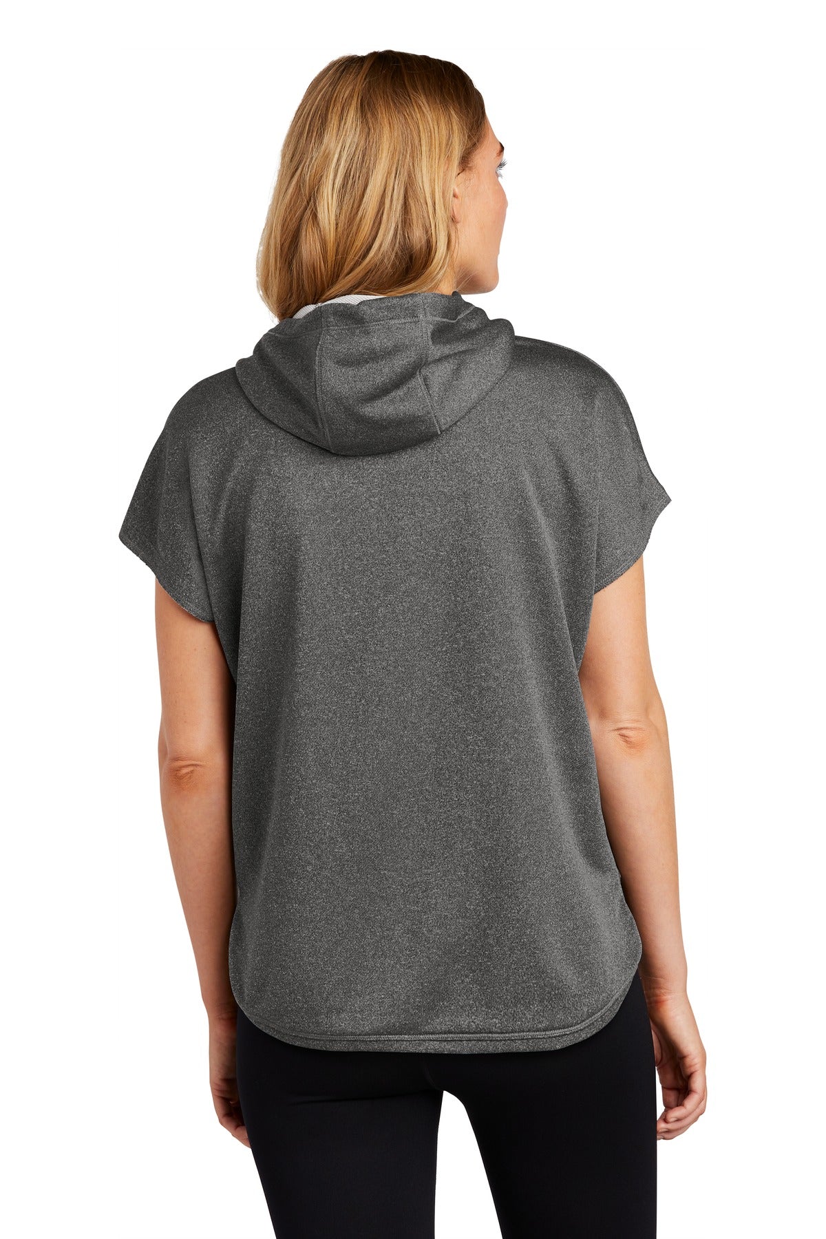 Custom Embroidered New Era  Women's Performance Terry Short Sleeve Hoodie LNEA533,Graphite Heather