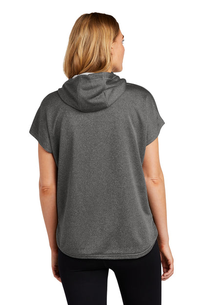 Custom Embroidered New Era  Women's Performance Terry Short Sleeve Hoodie LNEA533,Graphite Heather