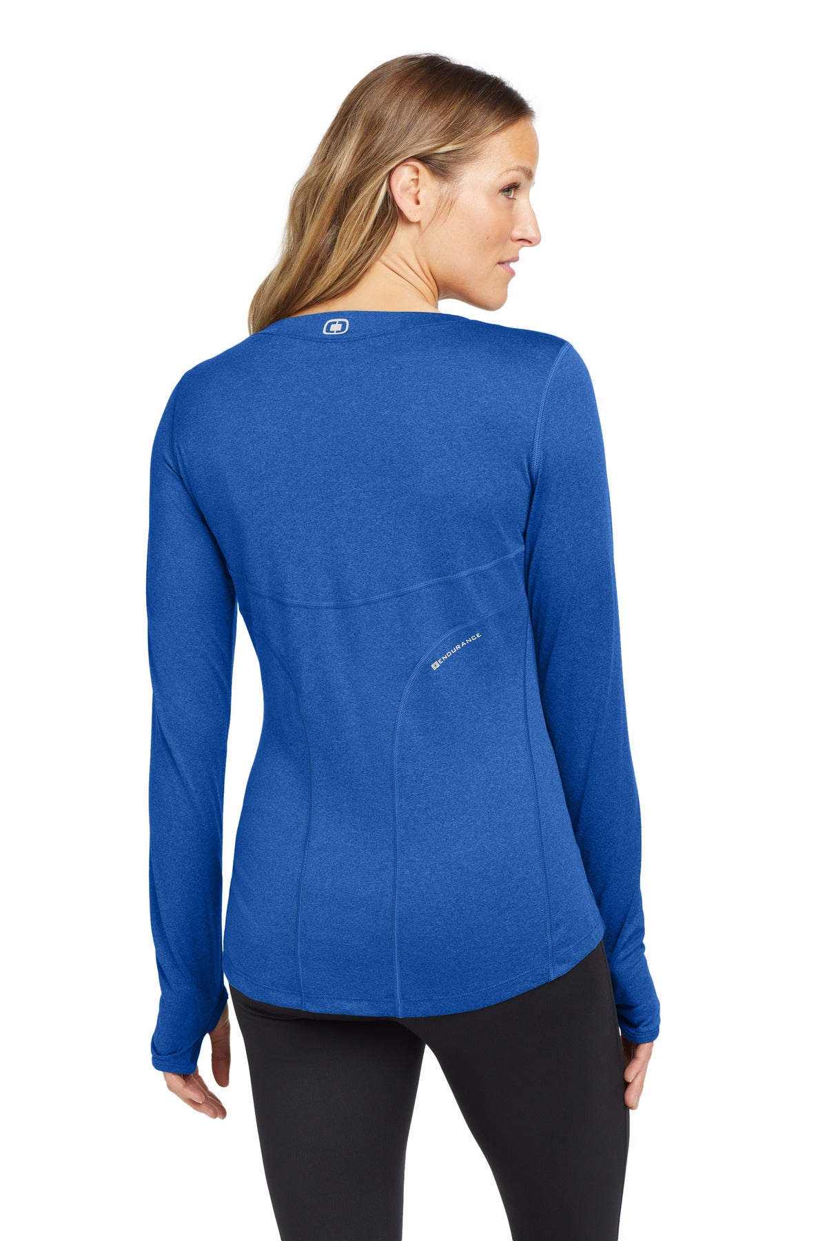 Custom Embroidered OGIO Women's Long Sleeve Pulse Crew. LOE321,Electric Blue