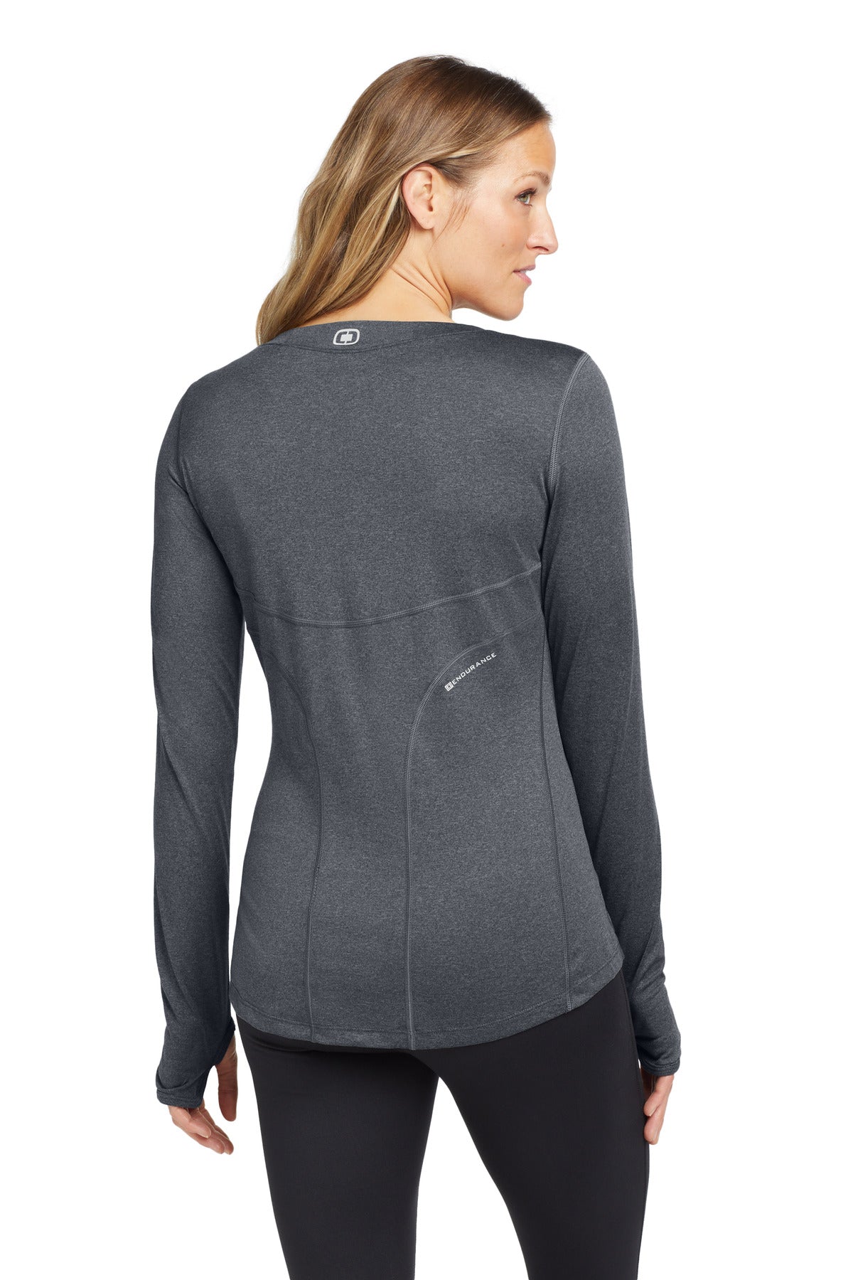 Custom Embroidered OGIO Women's Long Sleeve Pulse Crew. LOE321,Gear Grey