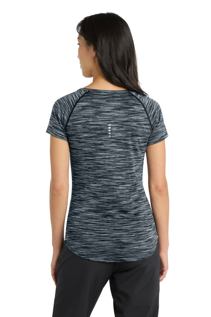 Custom Embroidered OGIO  Women's Verge Scoop Neck. LOE326,Blacktop Space Dye