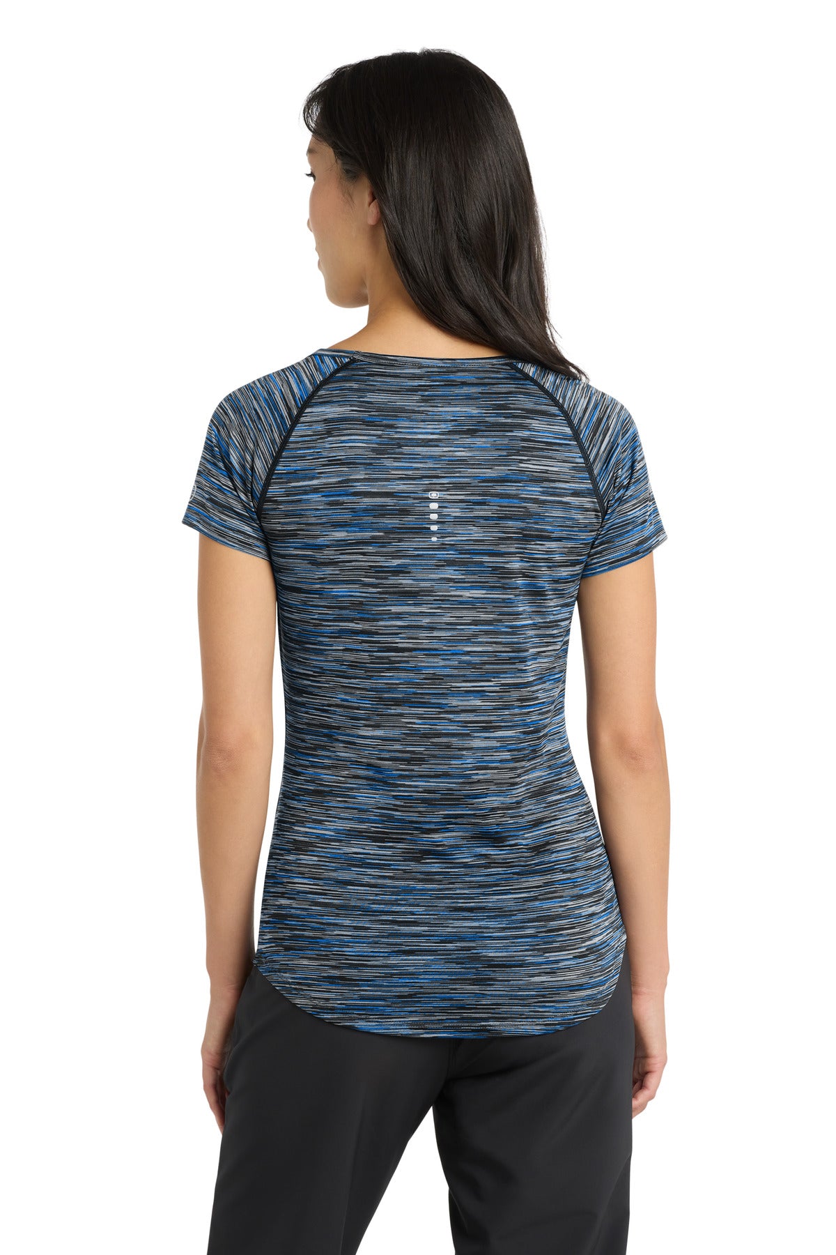 Custom Embroidered OGIO  Women's Verge Scoop Neck. LOE326,Electric Blue Space Dye