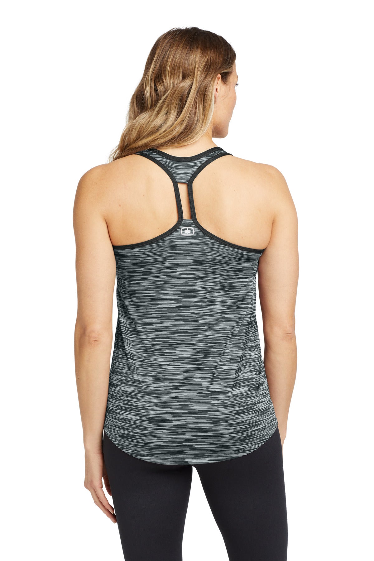 Custom Embroidered OGIO  Women's Verge Racerback Tank. LOE327,Blacktop Space Dye