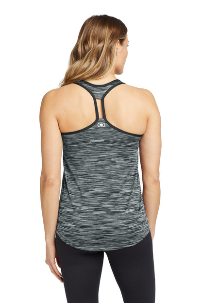 Custom Embroidered OGIO  Women's Verge Racerback Tank. LOE327,Blacktop Space Dye