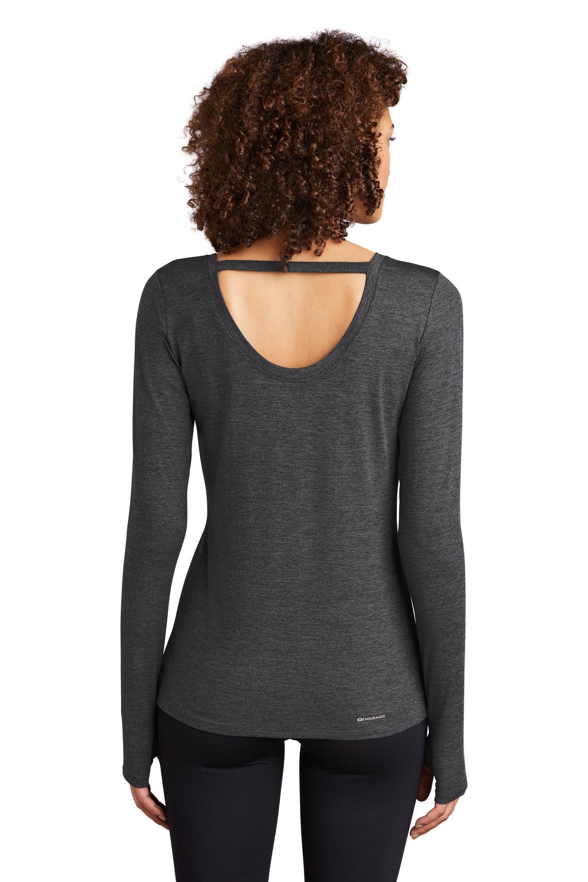 Custom Embroidered OGIO  Women's Force Long Sleeve Tee LOE340,Blacktop Heather