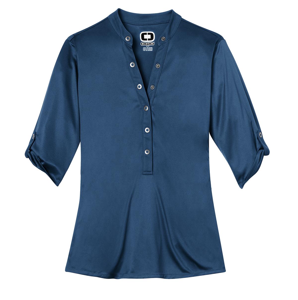 Custom Embroidered OGIO Polos/Knits in Blue Indigo