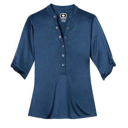 Custom Embroidered OGIO Polos/Knits in Blue Indigo