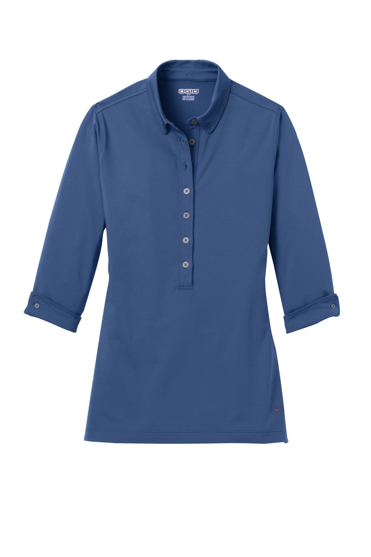 Custom Embroidered OGIO Polos/Knits in Blue Indigo