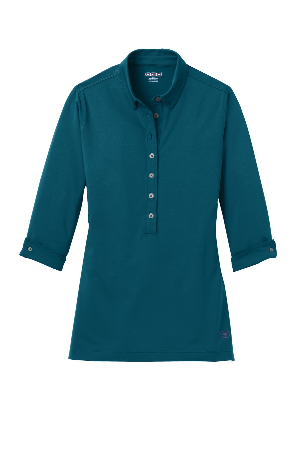 Custom Embroidered OGIO Polos/Knits in Teal Throttle