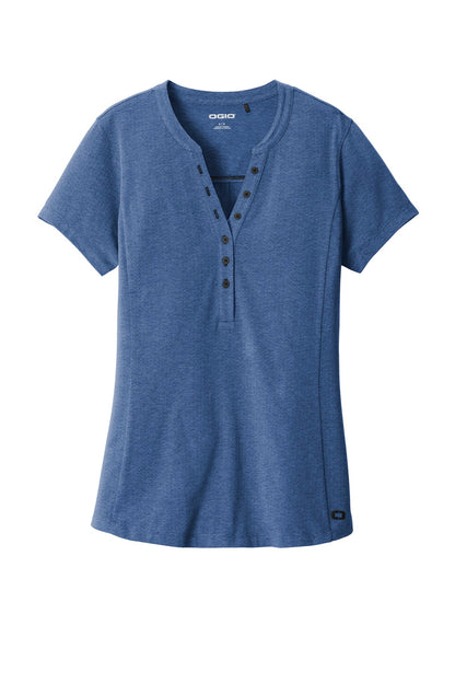 Custom Embroidered OGIO Polos/Knits in Blue Heather