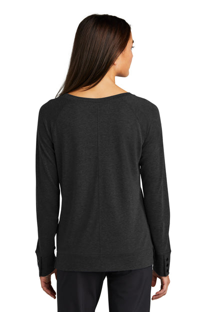 Custom Embroidered OGIO Women's Command Long Sleeve Scoop Neck LOG150,Blacktop