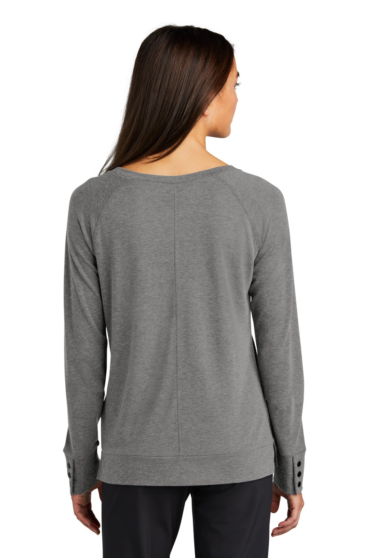 Custom Embroidered OGIO Women's Command Long Sleeve Scoop Neck LOG150,Gear Grey