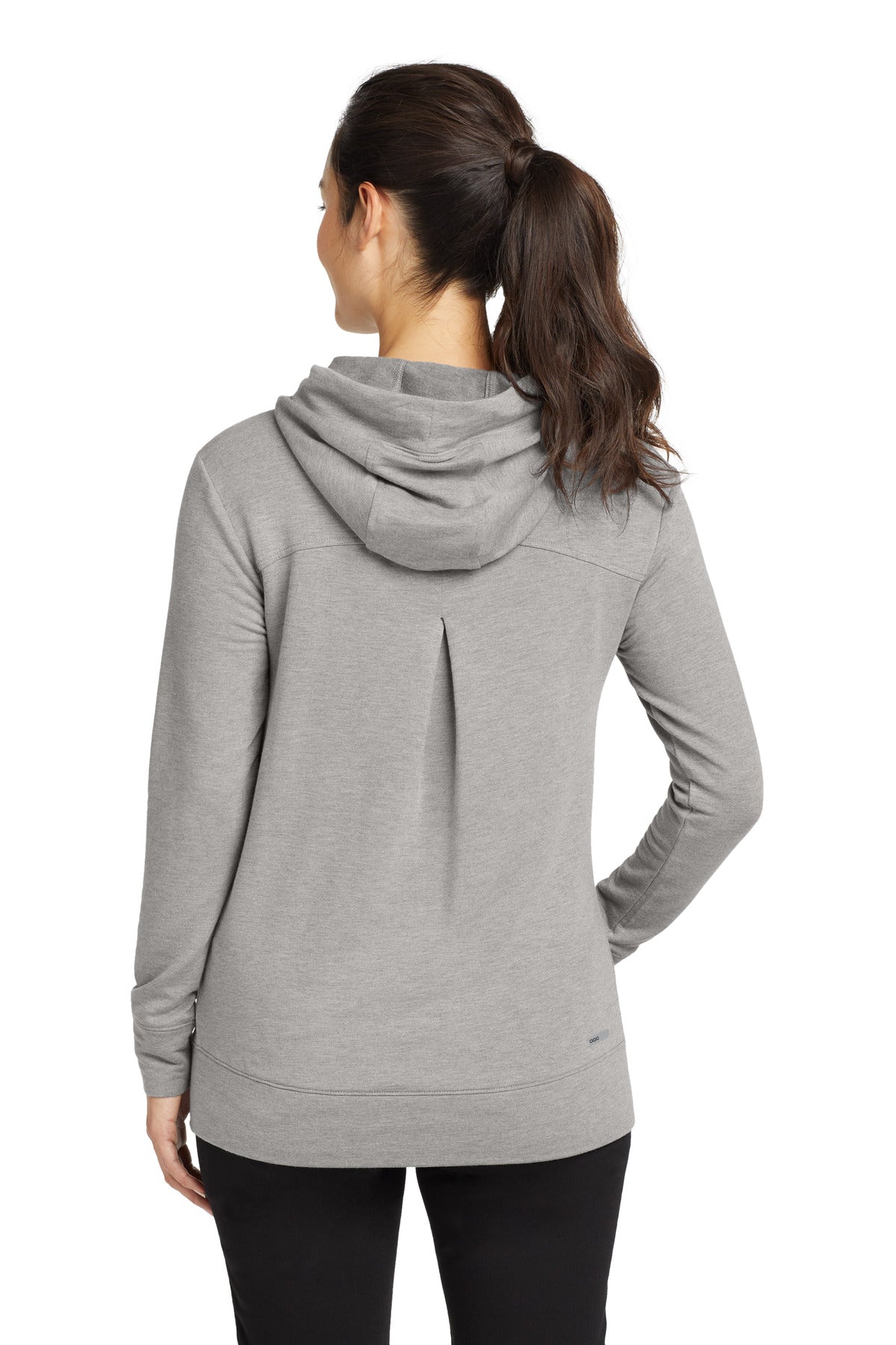 Custom Embroidered OGIO  Women's Luuma Pullover Fleece Hoodie. LOG810,Petrol Grey Heather