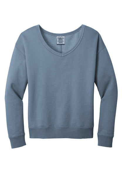 Custom Embroidered Port & Co Sweatshirts in Faded Denim