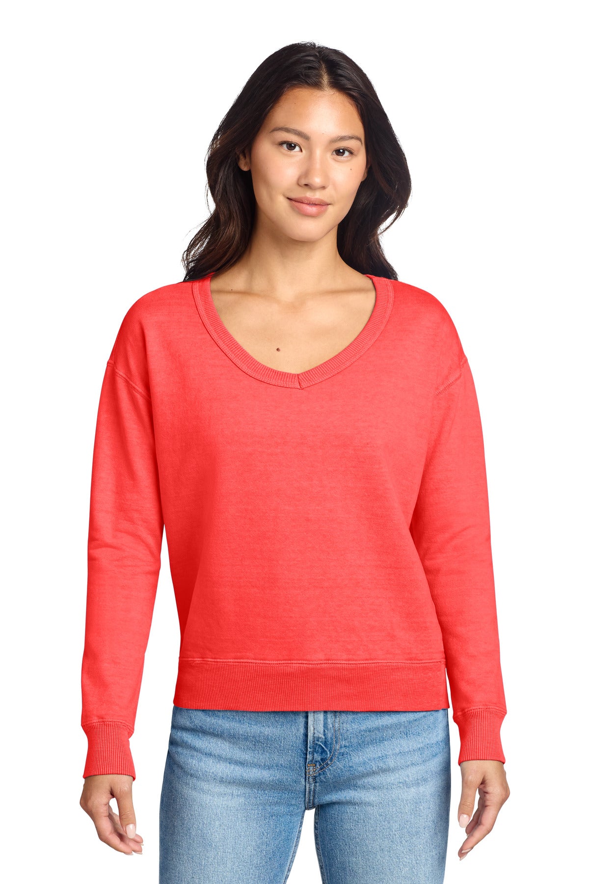 Custom Embroidered Port & Co Sweatshirts in Poppy