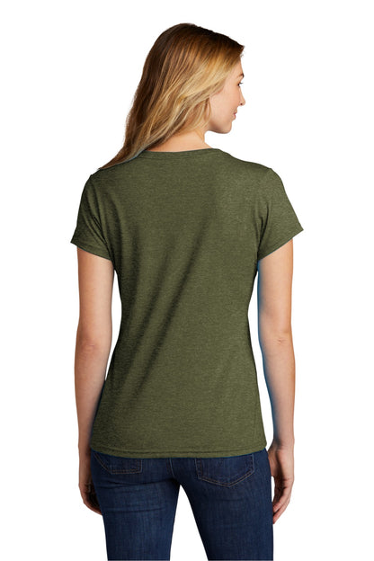 Custom Embroidered Port & Company  Women's Tri-Blend V-Neck Tee. LPC330V,Military Green Heather