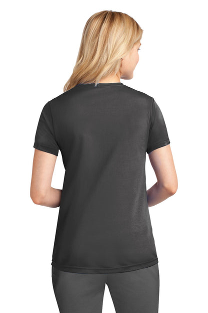 Custom Embroidered Port & Company Women's Performance Tee. LPC380,Charcoal