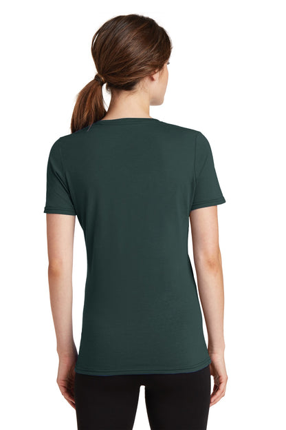 Custom Embroidered Port & Company Women's Performance Blend V-Neck Tee. LPC381V,Dark Green