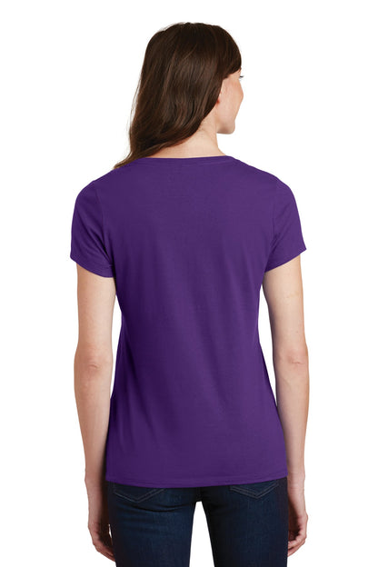 Custom Embroidered Port & Company Women's Fan Favorite V-Neck Tee. LPC450V,Team Purple