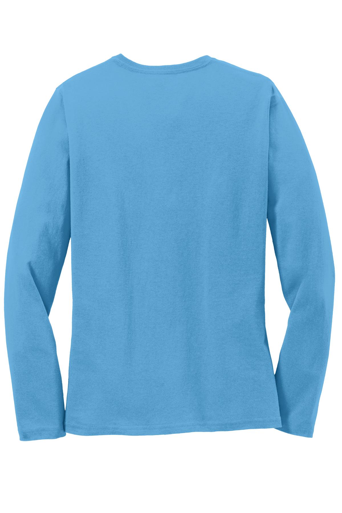 Custom Embroidered Port & Co T-Shirts  in Aquatic Blue