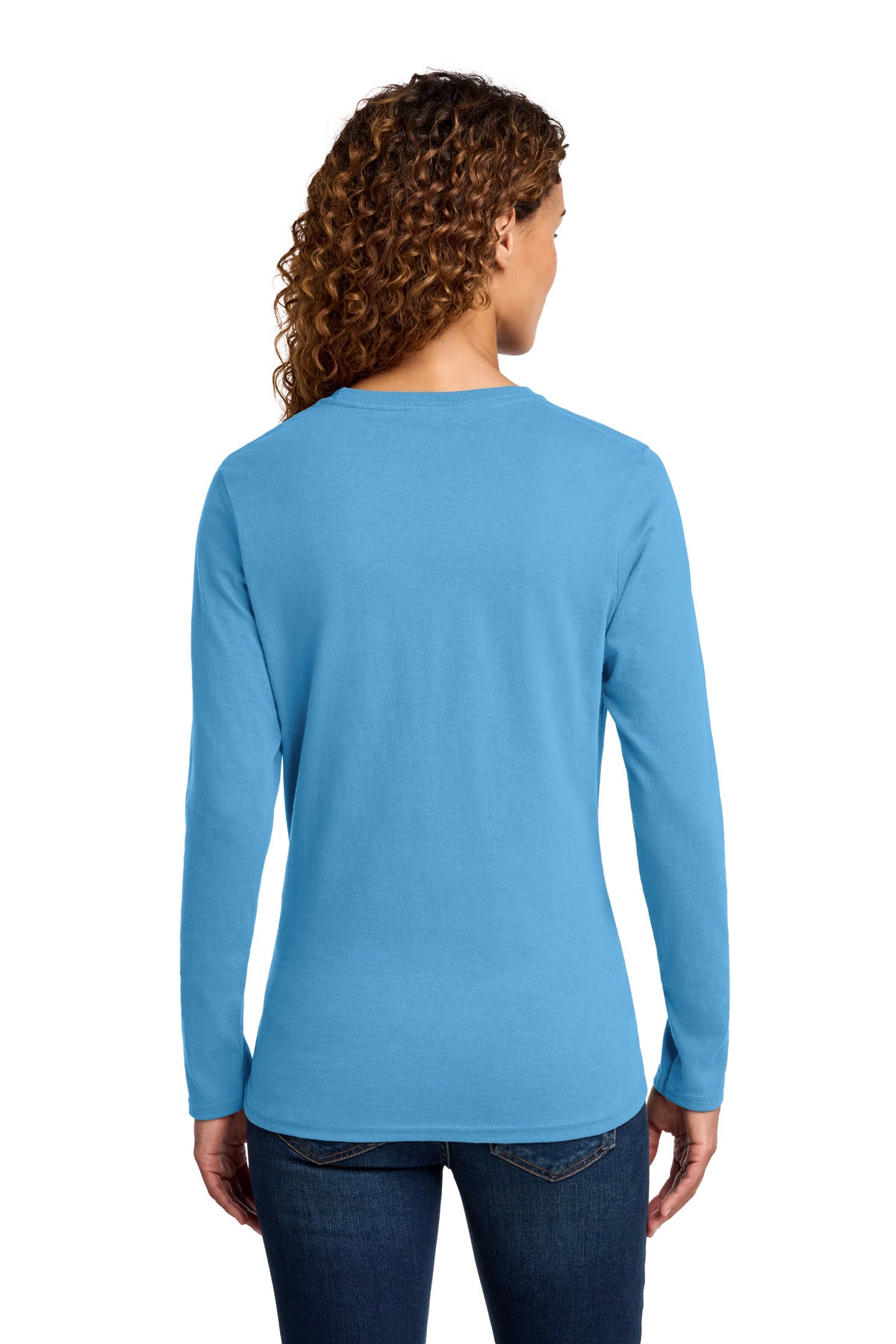 Custom Embroidered Port & Co T-Shirts  in Aquatic Blue