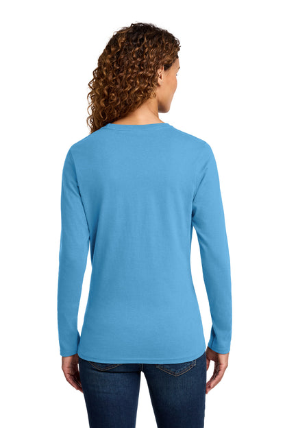 Custom Embroidered Port & Co T-Shirts  in Aquatic Blue